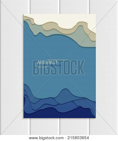 Stock vector brochure in abstract style. Design business templates with round, uneven blue shapes on white backgrounds for printed materials, elements, web sites, cards, covers, wallpaper