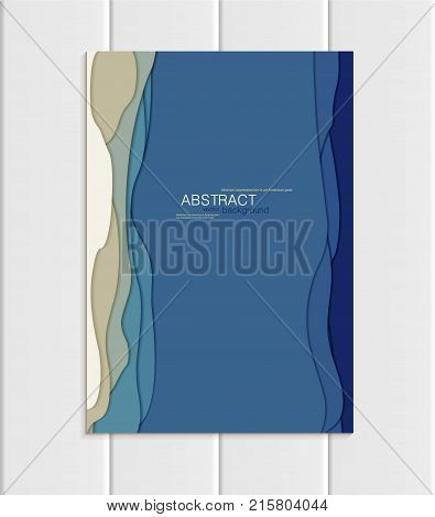 Stock vector brochure in abstract style. Design business templates with round, uneven blue shapes on white backgrounds for printed materials, elements, web sites, cards, covers, wallpaper