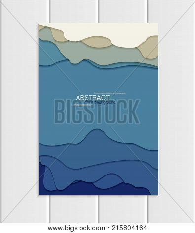 Stock vector brochure in abstract style. Design business templates with round, uneven blue shapes on white backgrounds for printed materials, elements, web sites, cards, covers, wallpaper