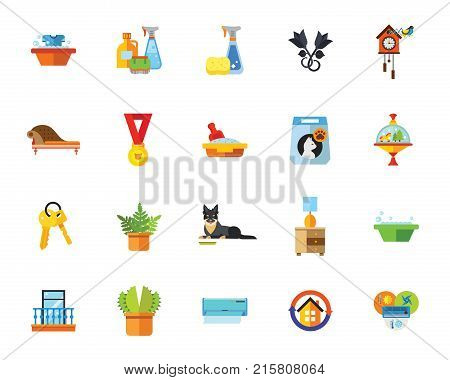 Spring cleaning icon set. Can be used for topics like coziness, home, housework, domestic life