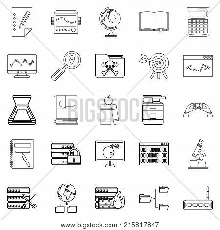 Volume icons set. Outline set of 25 volume vector icons for web isolated on white background