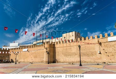 Medieval walls of Medina in Kairouan - Tunisia, North Africa