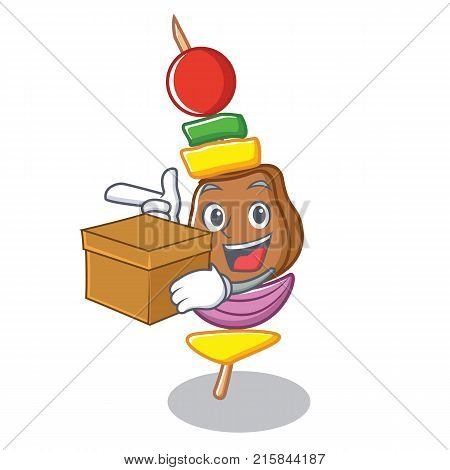 With box barbecue character cartoon style vector illustration