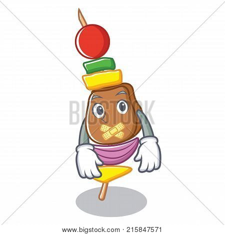 Silent barbecue character cartoon style vector illustration