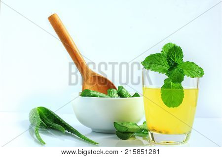 Drinks from aloe vera for health.Drinks from aloe vera for health.