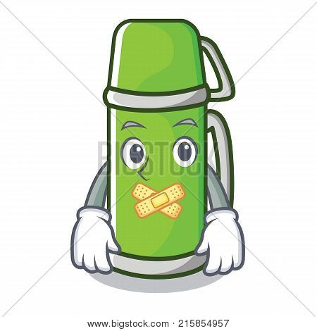 Silent thermos character cartoon style vector illustration