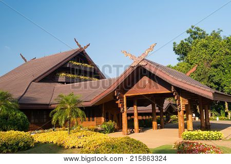the Doi Tung Royal Villa at the village of Doi Tung north of the city of Chiang Rai in North Thailand