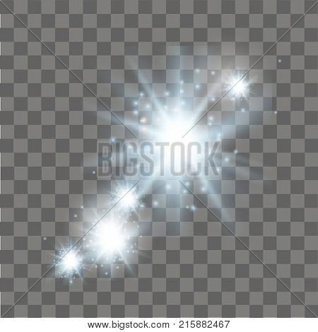 White glow light effect. Abstract effect of lighting flare. Vector.