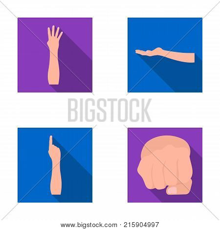 Sign Language flat icons in set collection for design.Emotional part of communication vector symbol stock  illustration.