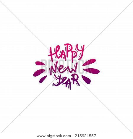 Happy New Year. Hand drawn lettering. Stock vector