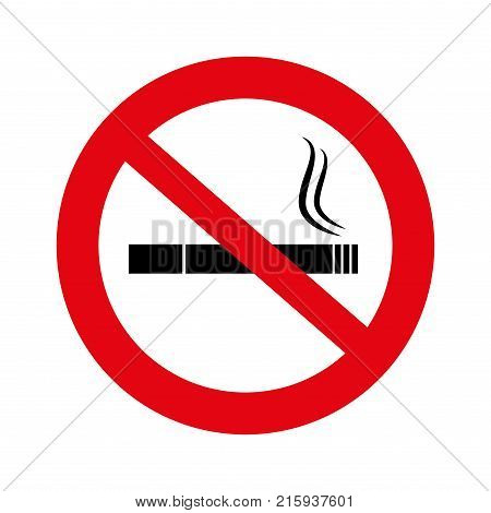 No smoke illustration, No smoking sign isolated on white,