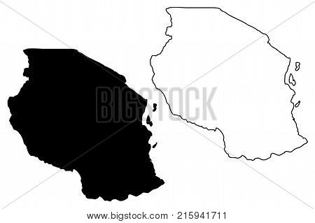 Tanzania map vector illustration , scribble sketch United Republic of Tanzania