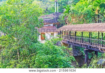 Bogoda Wooden Bridge is the part of Buddhist complex located in deep forest of Ketawala Sri Lanka.