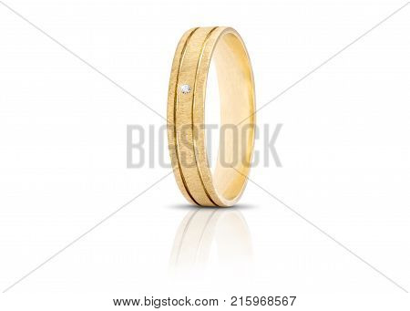 Golden Diamond Ring Isolated On White