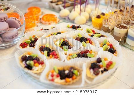 Wedding candies table. Condies for celebrate anniversary
