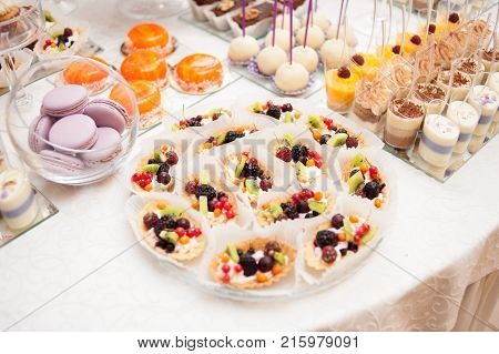 Wedding candies table. Condies for celebrate anniversary