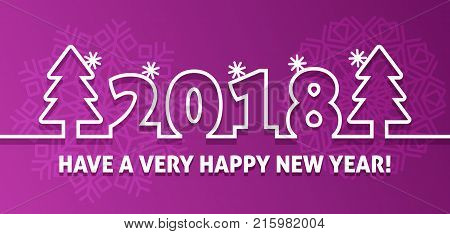 2018 happy New Year Christmass text for Holiday calendar print colored design newborn party illustration. 2018 logo calligraphic text design