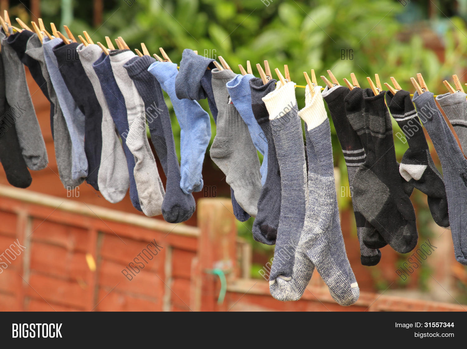 Socks On Washing Line Image & Photo (Free Trial) Bigstock