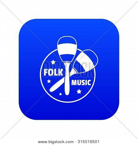Maraca Icon Blue Isolated On White Background