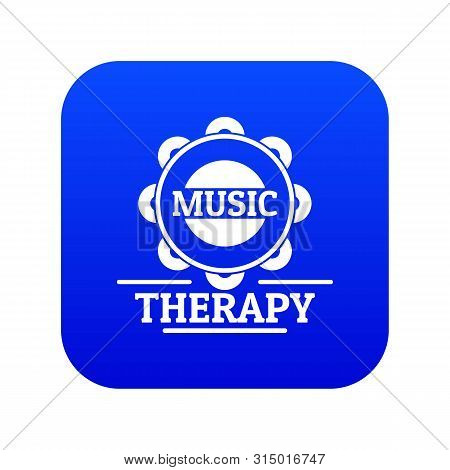 Tambourine Icon Blue Isolated On White Background