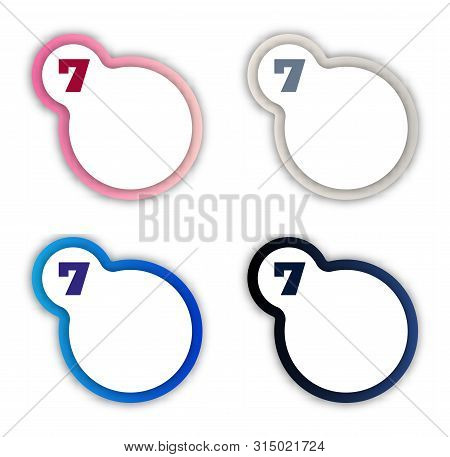 Paper Cut Number Seven Letter. Realistic 3d Multi Layers Papercut Effect Isolated On White Backgroun
