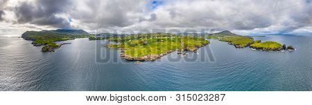 Aerial View Of Teelin Bay In County Donegal On The Wild Atlantic Way In Ireland
