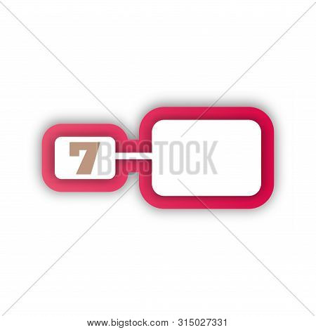 Paper Cut Number Seven Letter. Realistic 3d Multi Layers Papercut Effect Isolated On White Backgroun