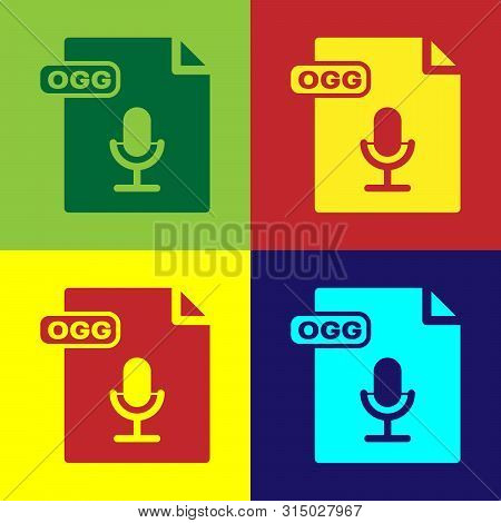 Color Ogg File Document. Download Ogg Button Icon Isolated On Color Background. Ogg File Symbol. Vec