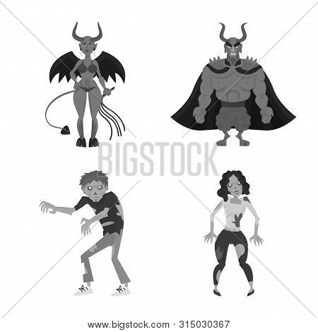 Vector Illustration Of Consternation And Horror Logo. Set Of Consternation And Hell Vector Icon For 