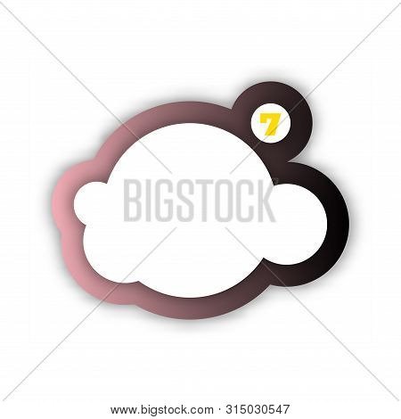 Paper Cut Number Seven Letter. Realistic 3d Multi Layers Papercut Effect Isolated On White Backgroun