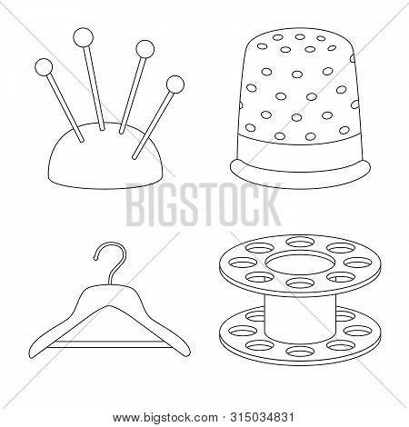 Vector Design Of Fashion And Tailoring Icon. Set Of Fashion And Textile Stock Vector Illustration.