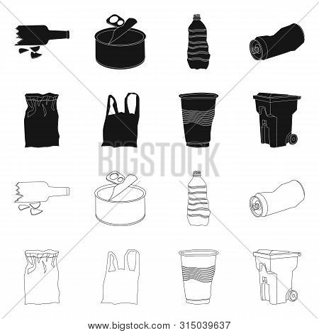 Vector Design Of Refuse And Junk Icon. Collection Of Refuse And Waste Stock Vector Illustration.
