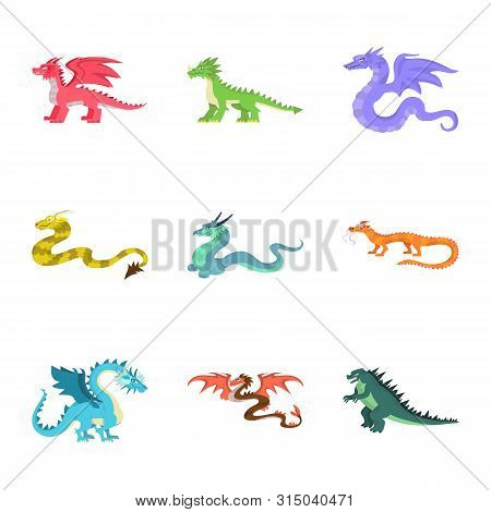Isolated Object Of Creature And Animal Icon. Set Of Creature And Medieval Stock Symbol For Web.