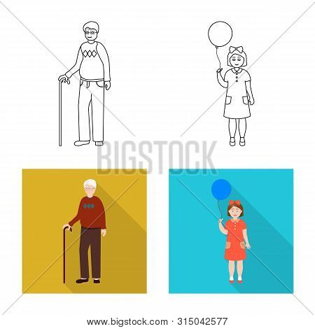 Vector Design Of Character And Avatar Symbol. Collection Of Character And Portrait Stock Vector Illu