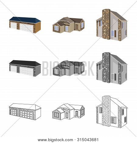 Vector Design Of Facade And Housing Icon. Set Of Facade And Infrastructure Vector Icon For Stock.