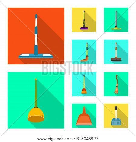 Vector Illustration Of Cleanup And Household Symbol. Set Of Cleanup And Washing Vector Icon For Stoc