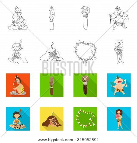 Vector Design Of Evolution And Prehistory Sign. Set Of Evolution And Development Vector Icon For Sto