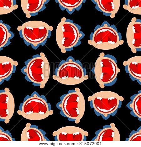 Boy Crying Open Mouth Pattern Seamless. Child Tantrum Background 
 
