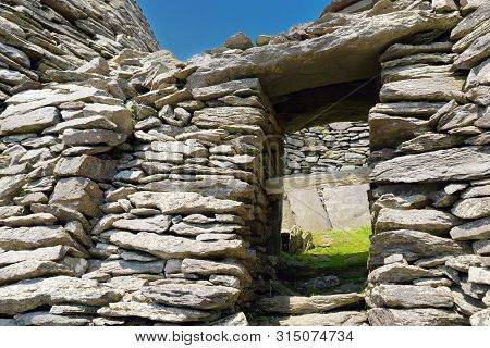 Skellig Michael Or Great Skellig, Home To The Ruined Remains Of A Christian Monastery. Inhabited By