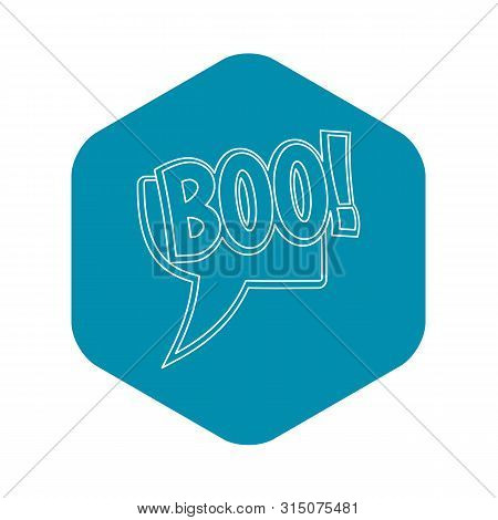 Boo, Comic Text Sound Effect Icon. Outline Illustration Of Boo, Comic Text Sound Effect Icon For Web