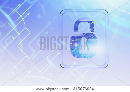 Dark Blue Immersive Digital Security Interface