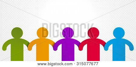 Worldwide People Global Society Concept, Different Races Solidarity, We Stand As One, Togetherness A