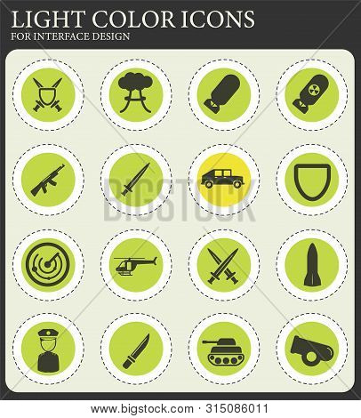 Military Vector Icons For Web And User Interface Design