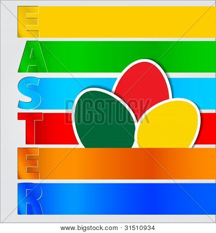 Vektor Rainbow papir påskeæg kort