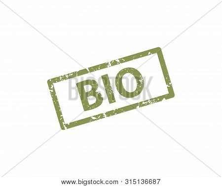 Bio Stamp Vector Texture. Rubber Cliche Imprint. Web Or Print Design Element For Sign, Sticker, Labe