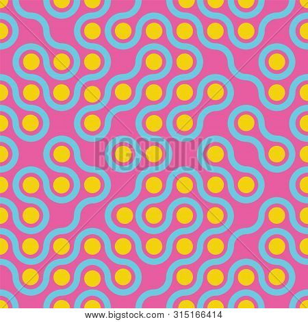 Vector Abstract Truchet Wavy Style Seamless Pattern Repeat