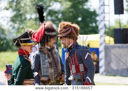 Novokuznetsk. Russia. 07.07.2019, The People In Uniform Sample Of 1812. Swords And Drums Of 1812. Ed