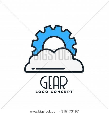 Gear And Cloud Logo Concept Background Vector Illustration