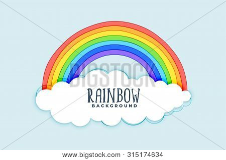 Clouds And Rainbow Background Design Vector Illustration