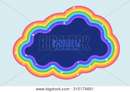 Rainbow Cloud With Text Space Vector Illustration